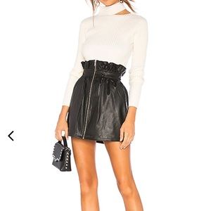 Real leather skirt